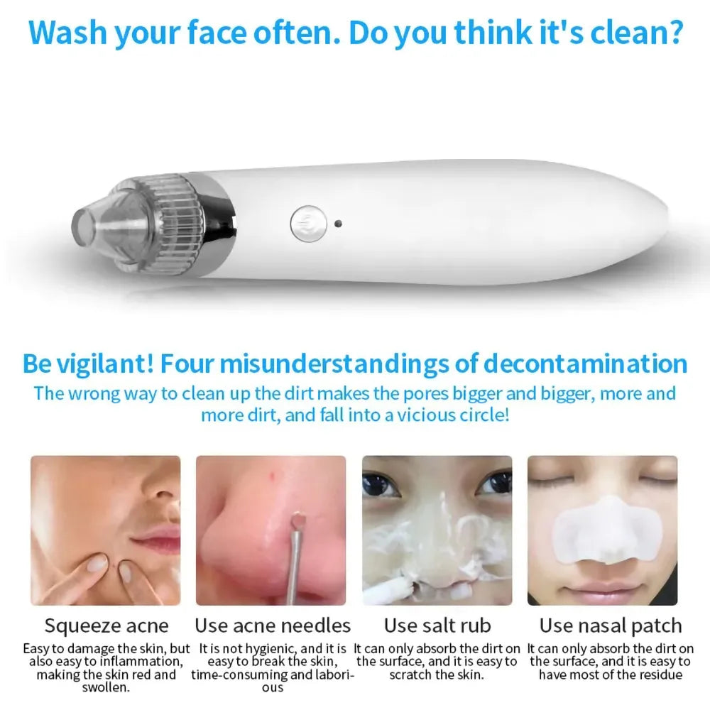 Electric Blackhead Acne Oil Remover Vacuum Suction Face Pore Cleaner Facial Beauty Equipment,Blackhead Removal Machine